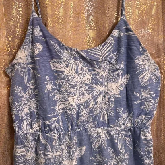 Old Navy Tropical Print Cotton Slub Knit Mini Dress/Top Light Blue XXL - Picture 3 of 7